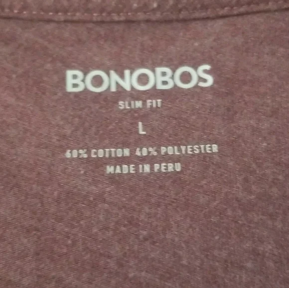 Bonobos Men's Slim Fit Purple/Plum Vneck Short Sleeve Tshirt Size Large - Picture 4 of 7